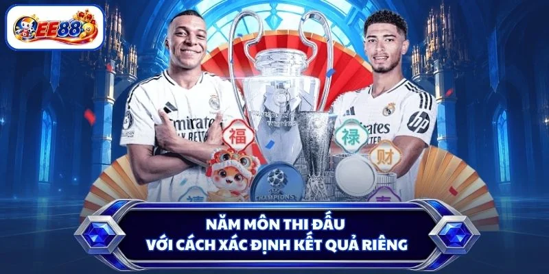 Năm môn thi đấu với cách xác định kết quả riêng